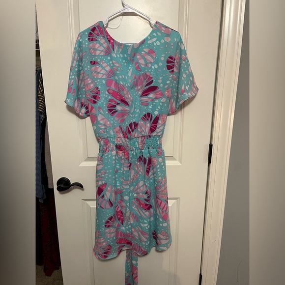 NWT Katie Grace Boutique Kelly Blue Pink Multi Dress Size 2X - Picture 8 of 10
